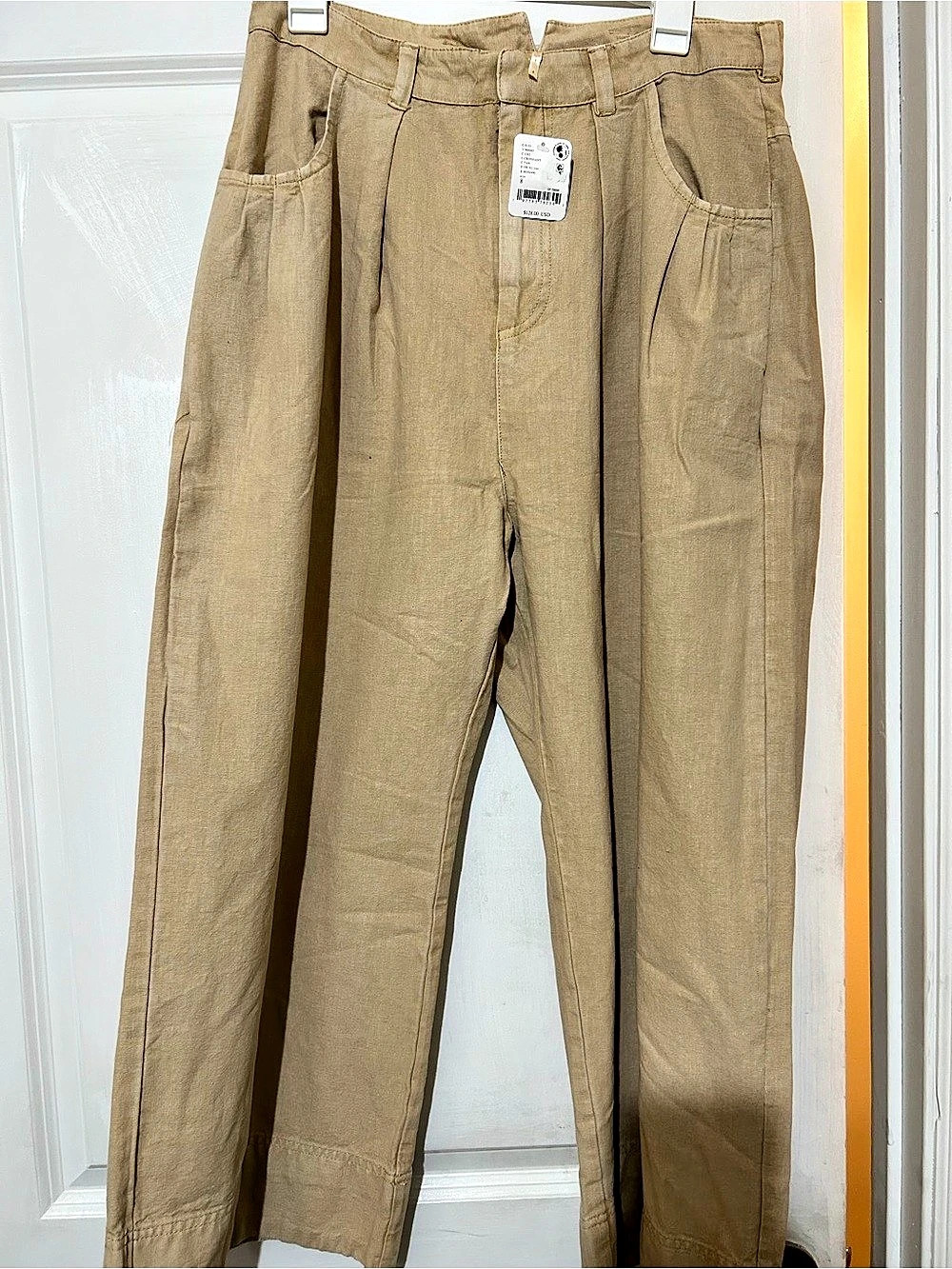 Free people C 8123 Wide Leg Pants in Brown Size 8 NWT